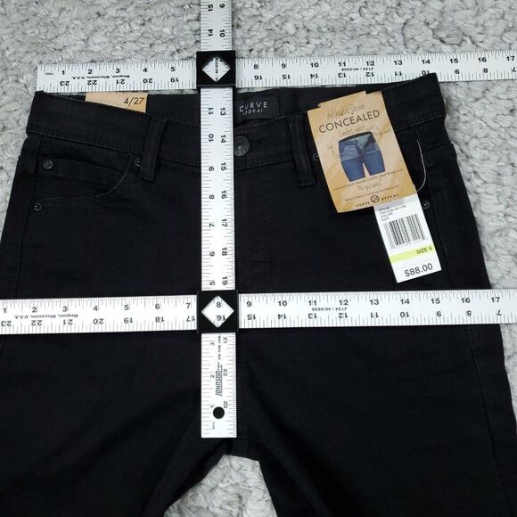 READ Curve Appeal Jeans High Rise Concealed Comfort Waist Straight Black 4 27 - Picture 7 of 8